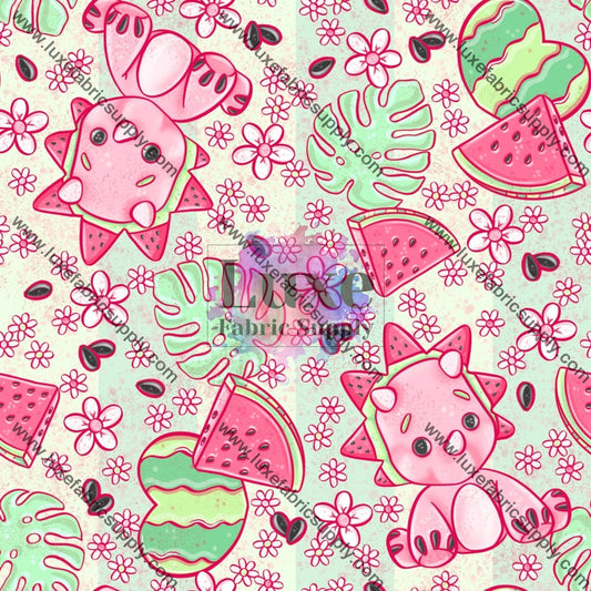 Watermelon Triceratops Faux Leather