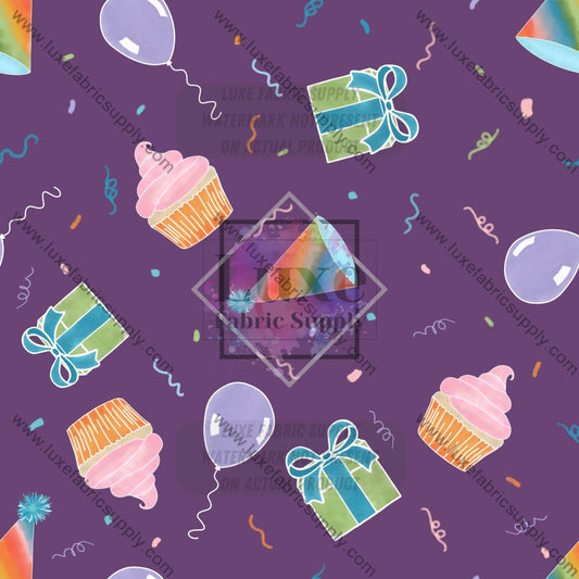 Wfg0017 Purple Birthday Fabric