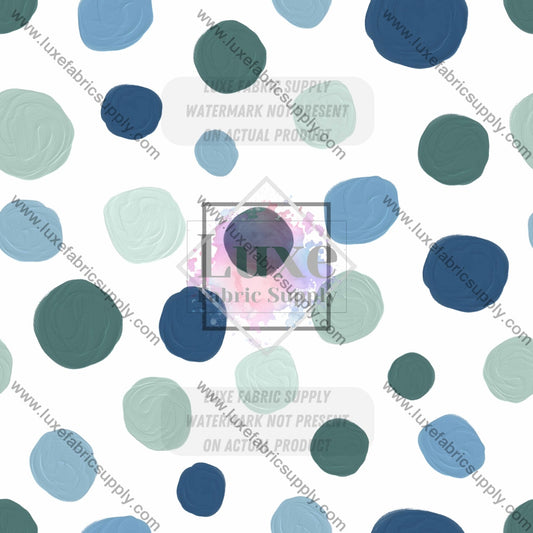 Wfg0027 Green & Blue Dots Fabric